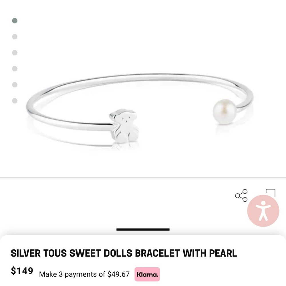 Silver TOUS Sweet Dolls Bracelet with pearl